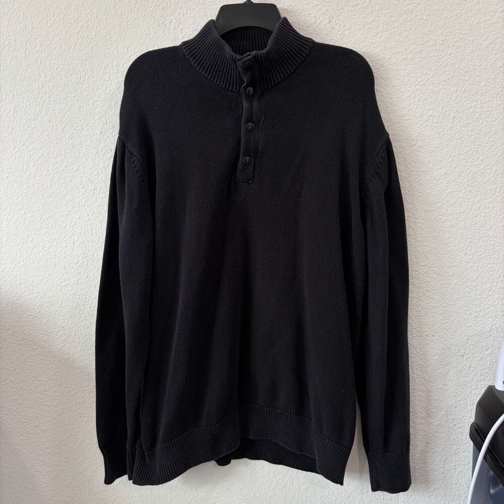 Haggar Men’s Quarter Zip Sweater Black